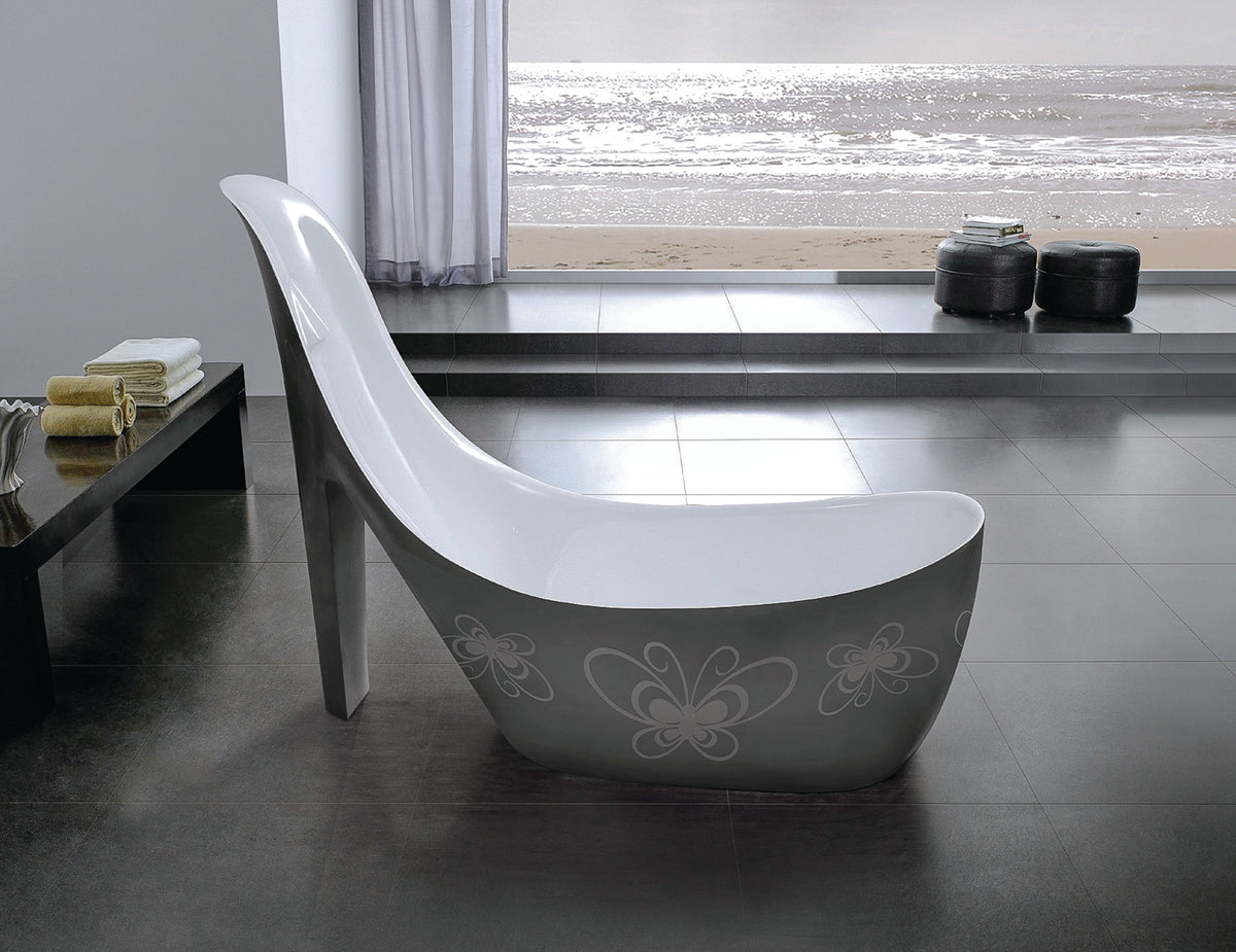 Stiletto Butterfly Grey Freestanding Bath 2000x800x1550mm
