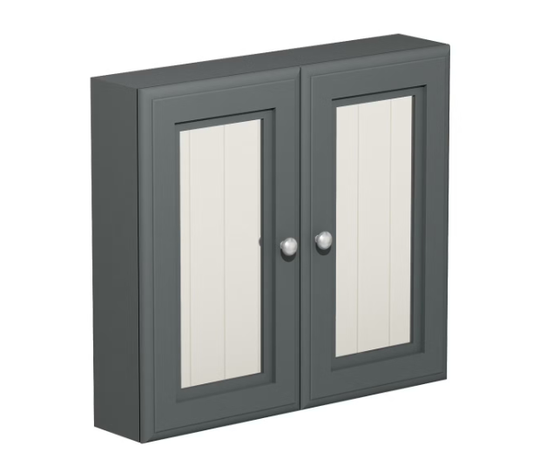 Double Mirror Cabinet Grey
